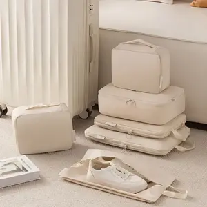6-Piece Compression Cube Set, Durable Polyester Material, Lightweight Travel Organizer, Ideal for Luggage & Clothing Organization