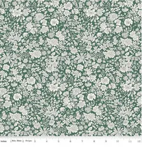 Emily Belle Evergreen fabric by Liberty of London