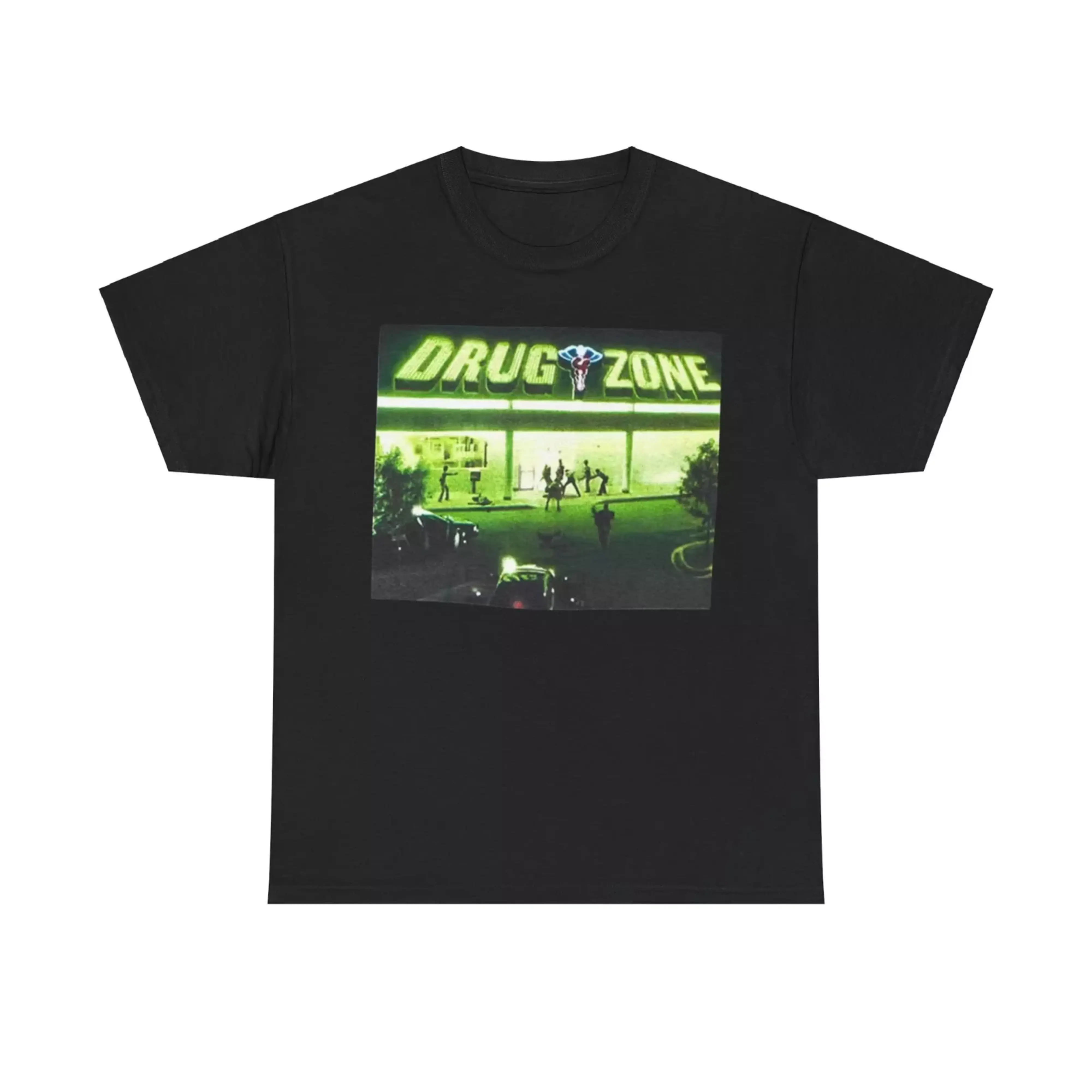Playboi Carti Drg Zone Tee T-Shirt, Men's Regular Fit Letter Graphic Round Neck Tee, Street Fashion Streetwear Short Sleeve T-shirt for Summer Outdoor Wear, Graphic Tees, Comfy Men's Top for Daily Wear