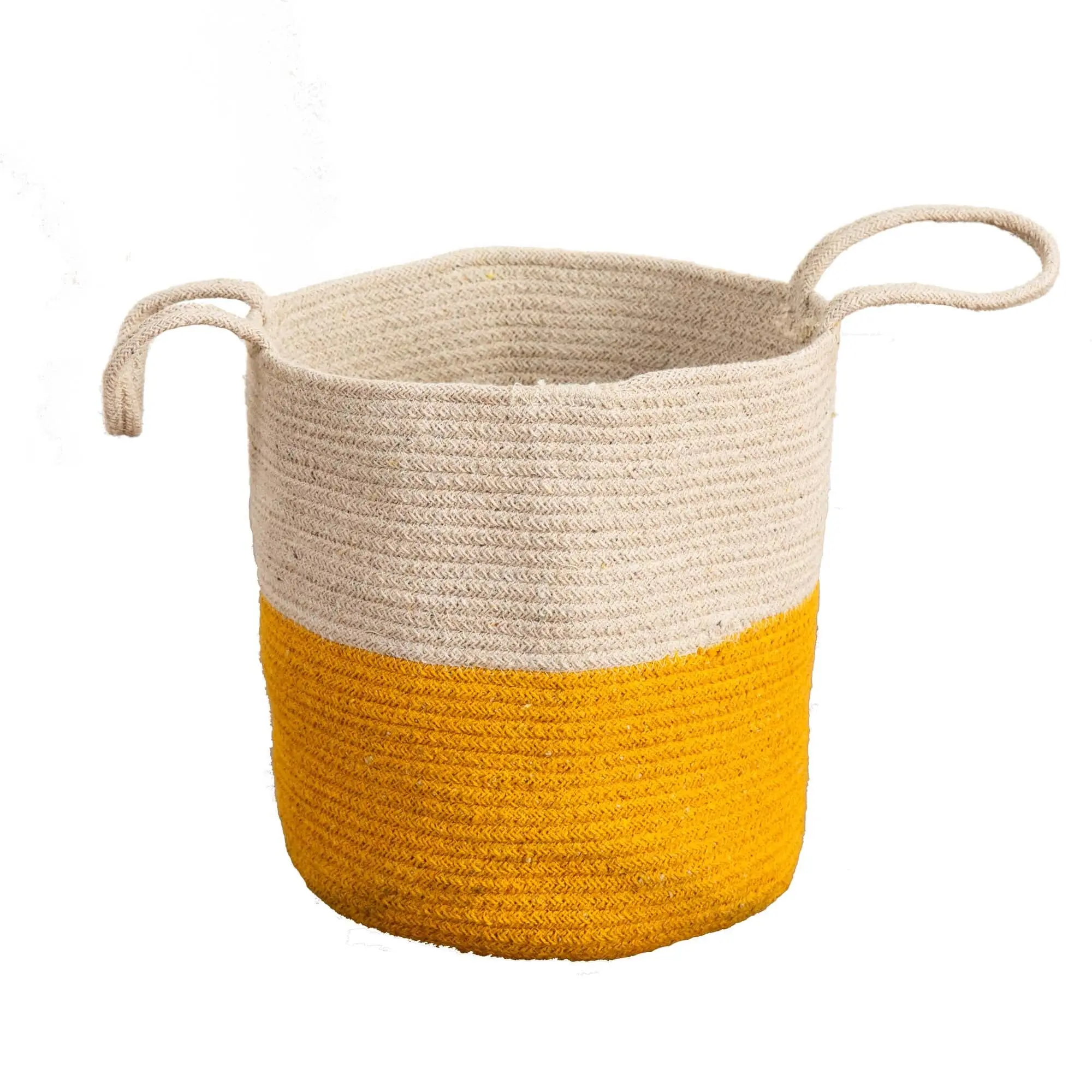 12" Handmade Natural Cotton Woven Decorative Garden Pot - Home Decor Planter for Garden & Home Improvement