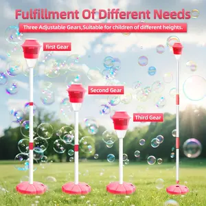 Light Up Your Party! Adjustable Bubble Machine with Music - The 21-47" Portable Torch for Unforgettable Weddings, Birthdays & Outdoor Fun.