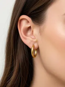 Minimalist Round Ring Earrings for Women, Casual Fashion Accessory, Lightweight Comfortable Daily Wear, Perfect Gift Choice