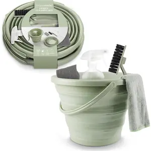 Collapsible Bucket Cleaning Set Includes 2 Foldable Buckets Spray Bottle Rag Scrubbing Brush and Sponge Holds Up to 10 liters Easy Storage All-Purpose Cleaning Solution