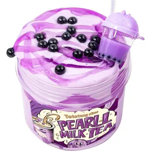 Purple Bubble Tea Themed Slime - 7oz Thick & Glossy, Handmade, Scented, ASMR Slime