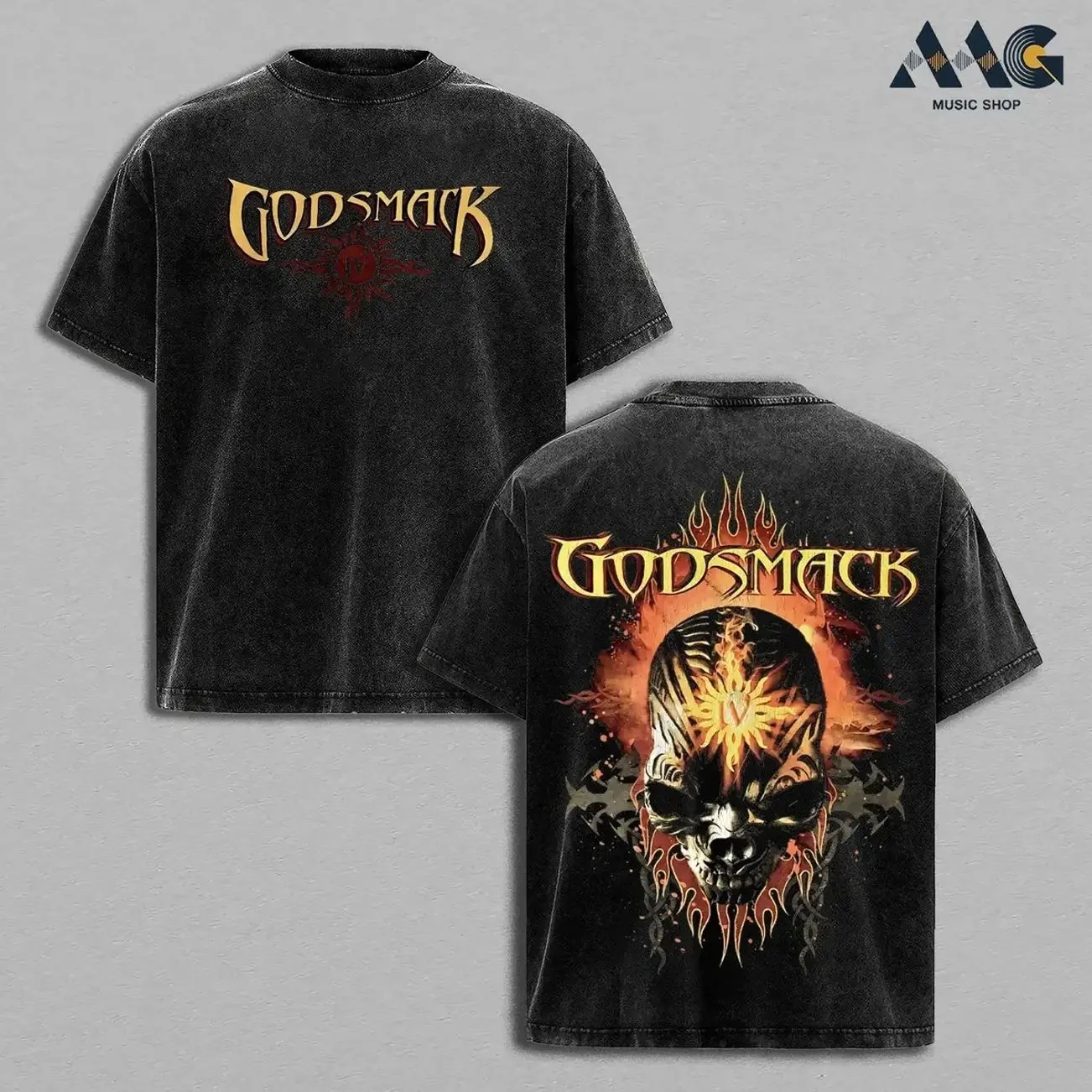 Godsmack IV Vintage Washed Shirt – Heavy Metal Rock Band Oversized Graphic T Shirt, Retro Skull Artwork Streetwear Tee, Heavyweight Soft Cotton Unisex Top, Casual Men Women Wear, Gift for Godsmack Fans & Hard Rock Lovers 3OH