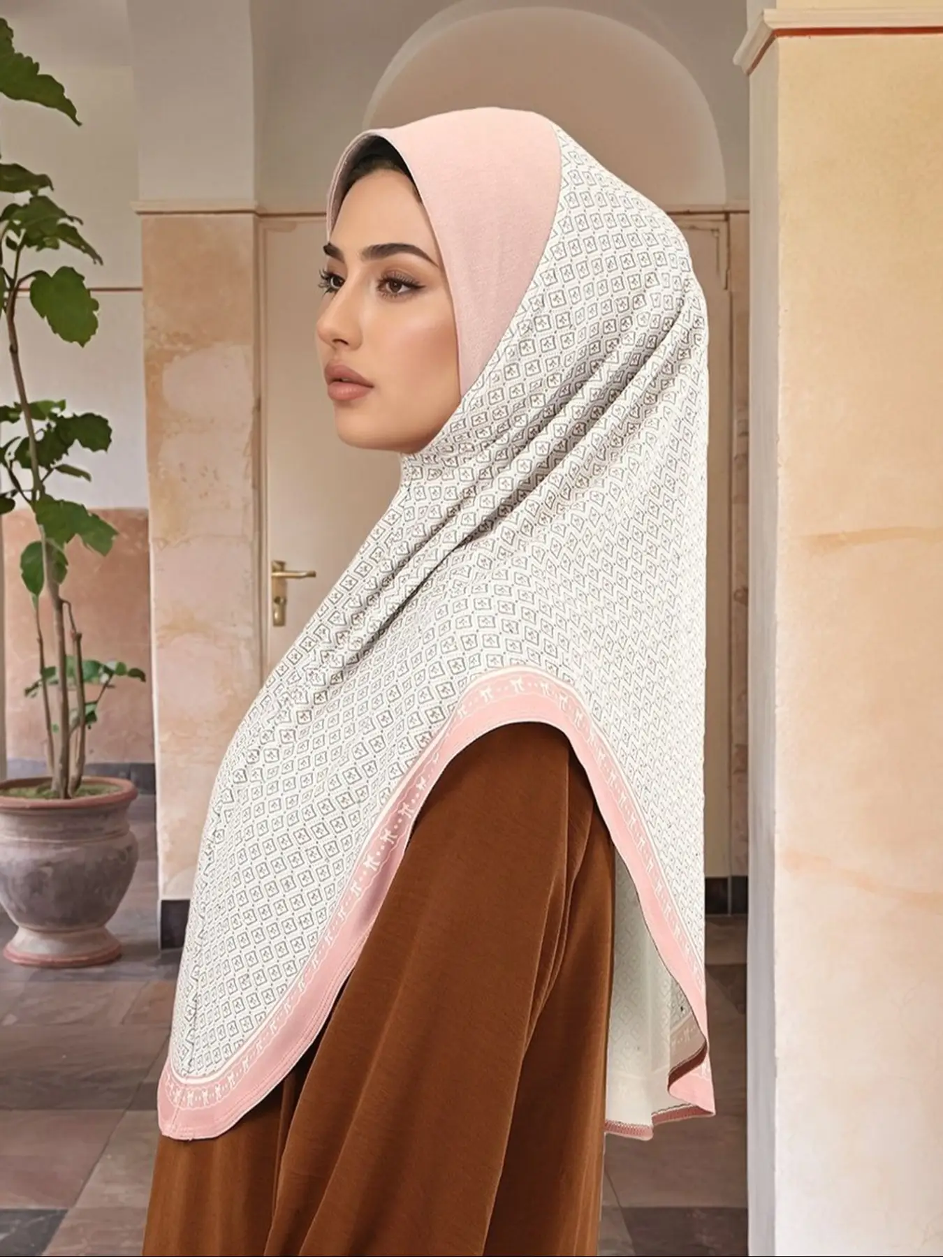 Muslim Women Headscarf, Butterfly Knot Rhinestone Hijab, Breathable Sweat-Wicking Abaya Accessory, Daily Wear Head Wrap