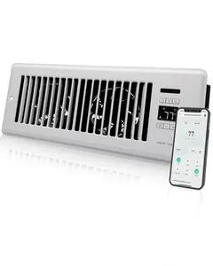 Super Quiet Register Booster Fan for 4" x 12" Register Holes, Smart Register Vent with Dual Intelligent Thermostat and WIFI App Control, Heating Cooling AC Vent Fan