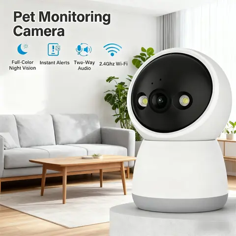 2.4G Wireless Security Camera - 2K HD Indoor Smart Camera with 360° Panoramic Field of View, AI-Powered Home Security System, Color Night Vision, Human Motion Detection, 24 Hours Recording, 2-Way Audio, Burglary Protection for Safe Home