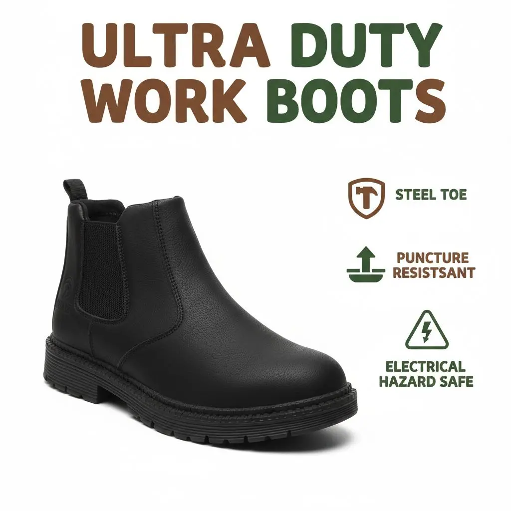 Women's Slip-On Worker Safety Clogs - Waterproof, Slip-Resistant, Puncture-Resistant, Breathable Synthetic Fabric Footwear with Chic Round Toe for Kitchen Use, All-Seasons Wear