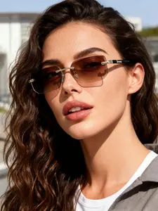 Unisex Y2K Fashion Frameless Glasses, Vintage Classic Style, Durable Streetwear Accessory, Perfect for Parties, Beach Vacations, Gifts