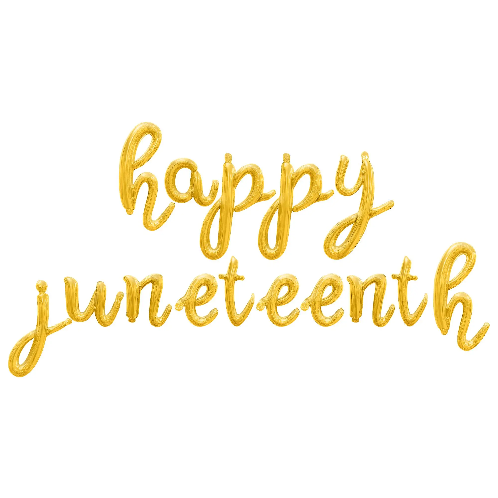 Cursive Script Letter Balloons - HAPPY JUNETEENTH 16" Inch Alphabet Letters Foil Mylar Balloon Juneteenth Party Banner