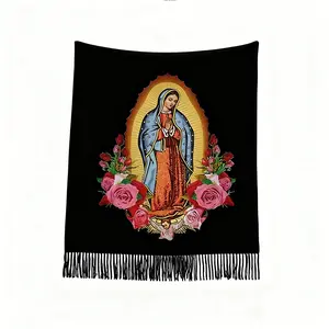 Shawls and Wraps for Women Virgen De Guadalupe Gifts Soft Warm Blanket Scarf with Elegant Floral Design Hooded for Evening Dresses Durable Lightweight Trending Accessory