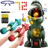 Movable Dinosaur Blaster Gun Set for Boys (3-5 Years) - 2 ABS Plastic Air Pump Blasters, Handheld Pneumatic Blasting, LED Scoring, EVA Foam Balls, Tongue-Hit Wins Rule, Sports Stress Relief, Indoor & Outdoor Game, Christmas/Birthday Gift Pack