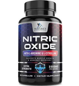 Nitric Oxide Booster Extra Strength - 3X Strength L-Arginine & Citrulline Supplement - Best Nitric Oxide Supplements for Men - Supports Muscle, Heart Health, Energy - Bottled in USA - 60 Capsules