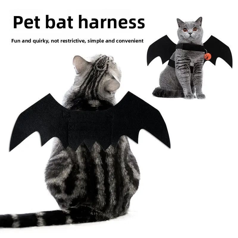 Cross-Border Cat Clothes Halloween Dog Clothing Pet Clothes Bat Wings Bell Style Transformation Clothes