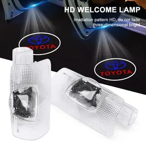 2pcs LED Door Welcome Light Projection Logo Light Accessory for Toyota Camry Highlander Land Cruiser Prado Avalon Reiz Rav4 CHR