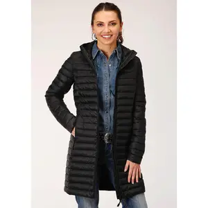 Womens Parachute Black Long Down Jacket