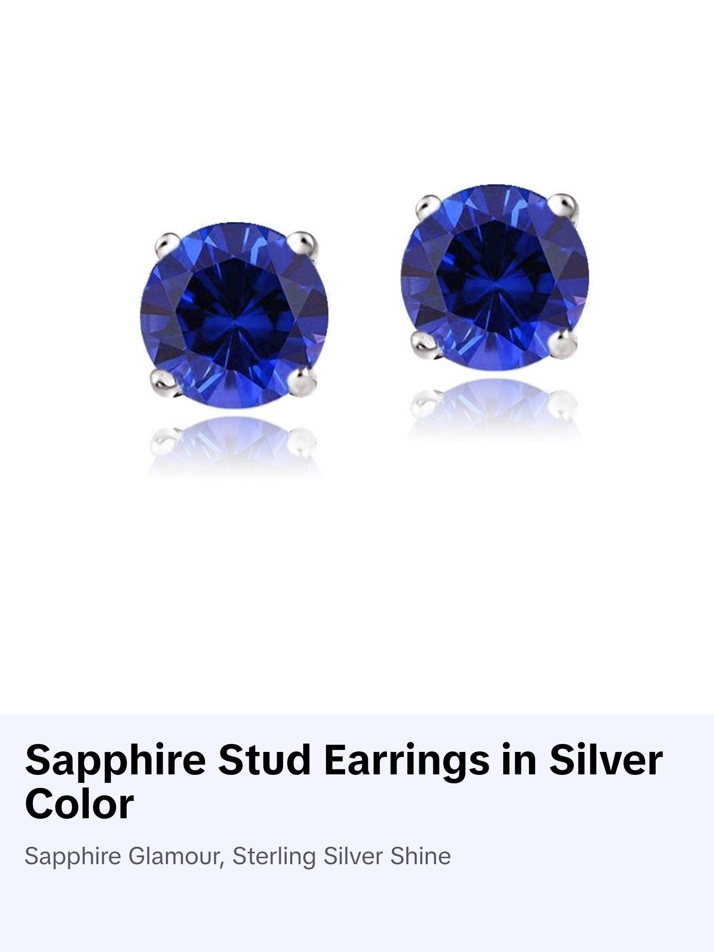 Sapphire Stud Earrings in Sterling Silver Sapphire Stud Earrings in Sterling Silver