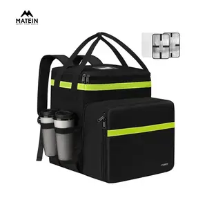 Ytonet Food Delivery Backpack with 7 Cup Holders, Extra Large Insulated Delivery Bags for Hot/Cold Food, Expandable Insulated Pizza Bag for Bike Fits for Uber Eat, Grubhub, Doordash, Black summerwins