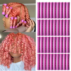 40PCS Perm Rods Set - Create Natural Waves & Curls of Hair Rollers - Perfect for DIY Hairdressing & Styling of Long, Medium & Small Hair(Purple )