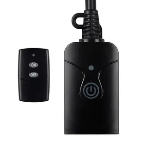Outdoor Indoor  Remote Control 3-Prong Outlet Weatherproof Heavy Duty 15 A Compact 1 Remote 1 Outlet with Remote 6-inch Cord 100ft Range ETL Listed ( Included)
