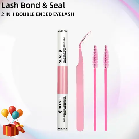 Professional Eyelash Glue Set, Long-Lasting Waterproof Formula, Includes Tweezers and Brush, Gentle for Sensitive Eyes, Perfect for DIY Eyelash Extensions, Eyelash Bond Glue, Eyelash Bond Seal