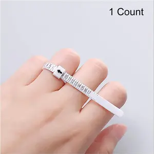 Ring Sizer Scale Measuring Gauge, Portable Finger Sizing Measure Tool, Reusable Ring Sizer Measuring Tools for Home & Jewelry Store, Gifts For Girl, Thin, White, Modern
