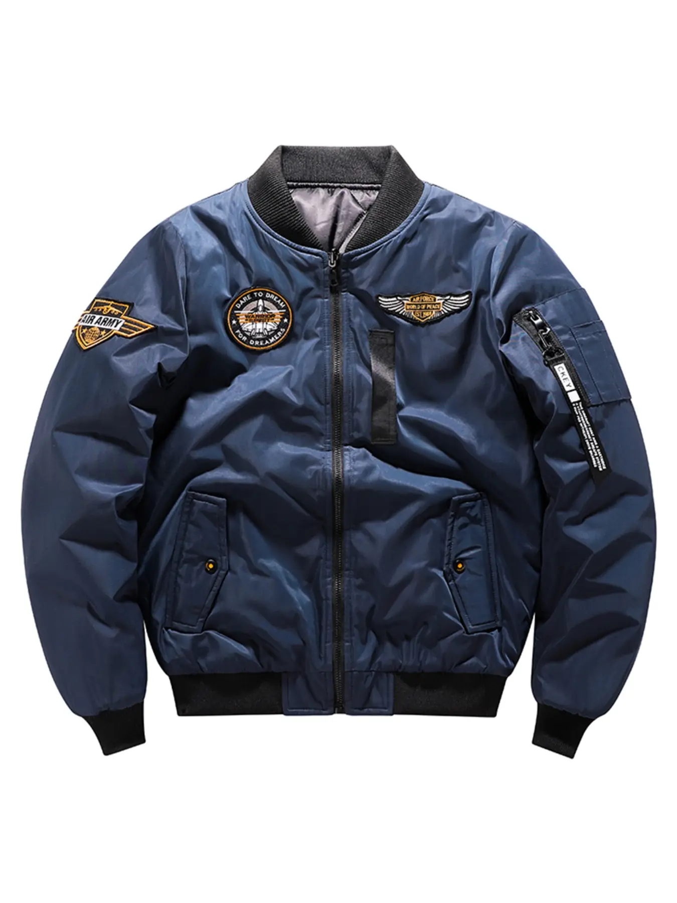 Men's Flight Jacket XS-Xxxxxl, Reversible Printed Patchwork Embroidered Design, Fitted Cotton Lining, Fall & Winter Wear, Sporty Style, Coats, Casual, Streetwear Outerwear