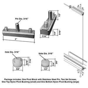 Gordon Glass® Replacement Pivot Assembly Kit for Swing Shower Doors