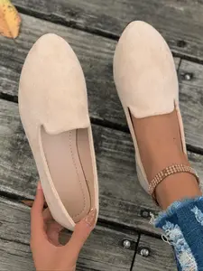 Women's Solid Color Pointed Toe Flats, Soft Sole Comfortable Slip-On Casual Walking Shoes, Versatile Commuter Shoes for Work and Daily Wear, Footwear