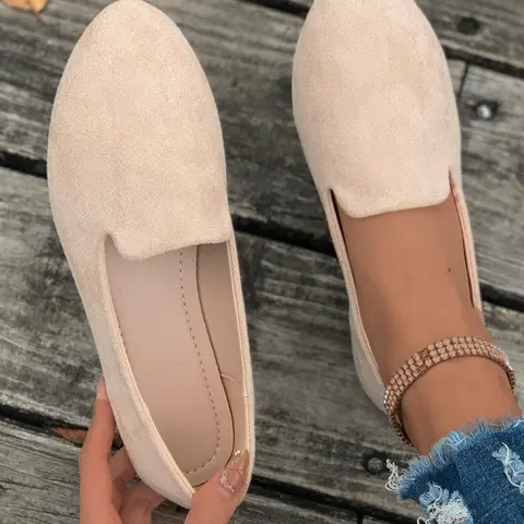Women's Solid Color Pointed Toe Flats, Soft Sole Comfortable Slip-On Casual Walking Shoes, Versatile Commuter Shoes for Work and Daily Wear, Footwear, Lightweight Flat Shoes, Soft Soled Shoes