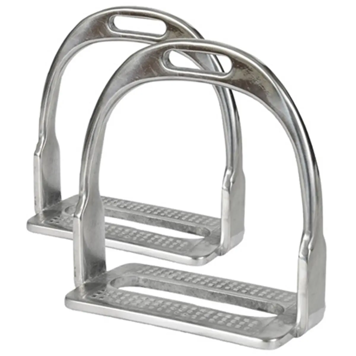 Jacks 81 Stainless Steel Polo Stirrups for English Horse Riding, English Tack, 5-Inch Treaded Grip, Secure Hold Tack, Sold as a Pair, 5" Tread