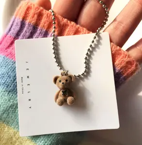 Bear Necklace Women's Chain Simple Teddy Bear Sweater Chain