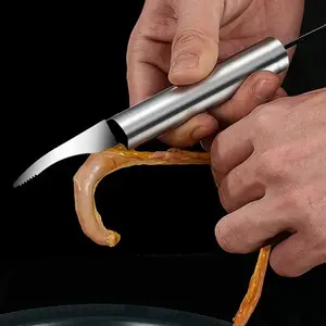 2PCS - 5 In 1 Multifunctional Shrimp Line Fish Maw Knife Stainless Steel Shrimp Deveiner Tool Multifunctional Fast Shrimp Peeler Fish Scale Remover Kitchen Fish and Shrimp Duck Intestine Cleaner