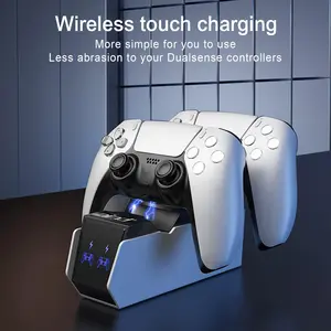 5v Dual Charging Base, Wireless Controller Charger, Fast Charging, Playstation 5 Accessories, Essential Gaming Setup