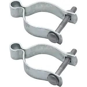 2 Pcs 2-3/8" Chain Link Fence Gate Post Hinge for Outside Diameter Post/Pipe, Pressed Steel Post Hinge