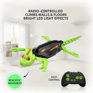 Remote Control Robot Gecko - Realistic Crawling Gecko Robot with RC Crawling Wall-Climbing Toy, Kids Pet Suitable for Boys & Girls 3+ Years, Interactive RC Remote Control Animal Play Companion