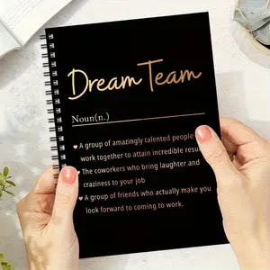 Dream Team Spiral Notebook, Positive Motivational Diary, Bohemian Style Team Building Gift, Office Home Decor, Self Improvement Reading, Spiral Notebook Journal