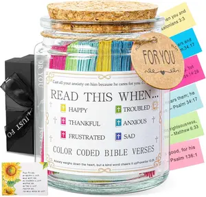 Bible Verse Jar, Read Me When Bible Verses Jar For Daily Encouragement, Inspirational Prayer & Reflection,Graduation Gift for Her,Gifts for Mom from Daughter Son, Christian Gifts for Women