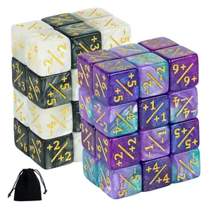 48-Piece Magic Card Counter Mold Set, Magic Clash Flash Design, Loyal Starry Sky Marble D6, Suitable for Magic Cards & Ccg Games