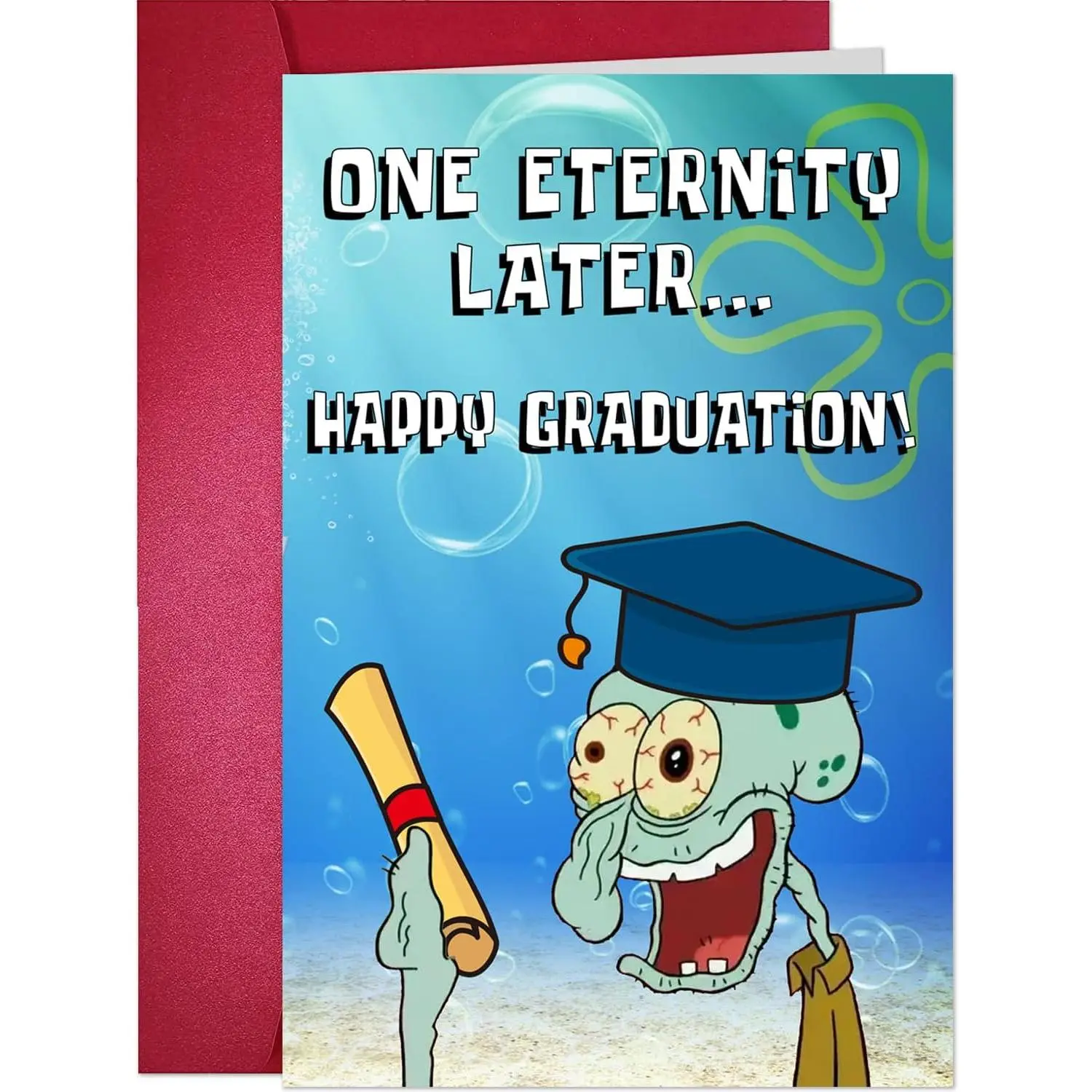 Funny Graduation Card, Congrats Grad Greeting Card for Kindergarten, High School & College Students (Festive Party Gift Supply)