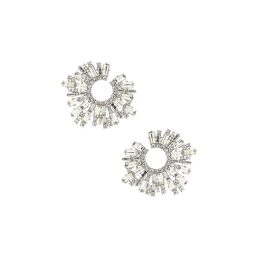 8 Other Reasons Stone Burst Statement Earrings in Silver