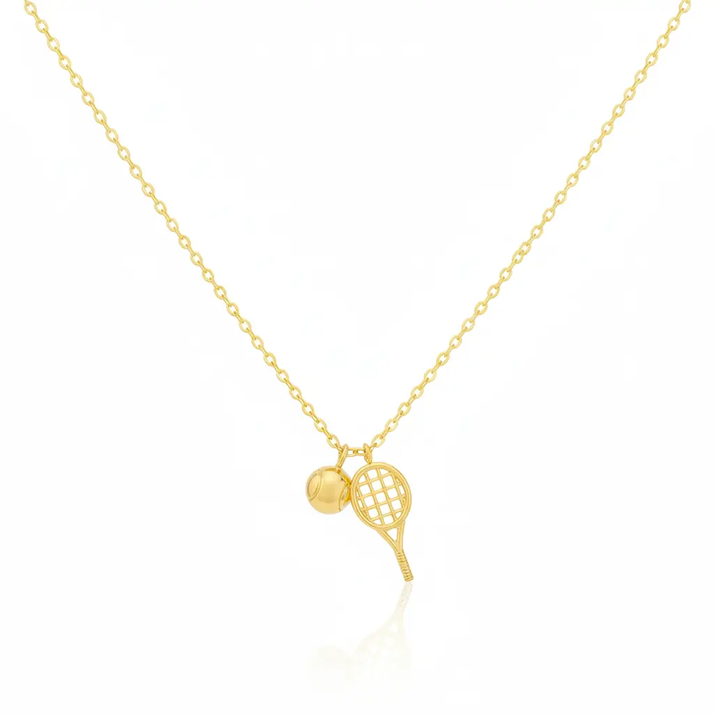 18K Gold Plated Tennis Pendant Necklace