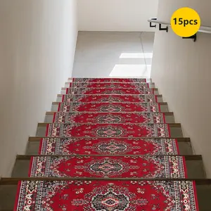 Non-Slip Stair Carpet, Step Protection Carpet, Decorative Bordered Stair Mat, Stair Runner for Home Decoration & Bedroom Accessories - Suitable for Indoor, Outdoor Stairs & Multiple Scenarios
