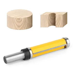 1pcs Flush Trim Router Bit with Top and Bottom Bearing 1-1/2"H * 1/4" Shank Woodworking Tool,New Deburring and Polishing Tool