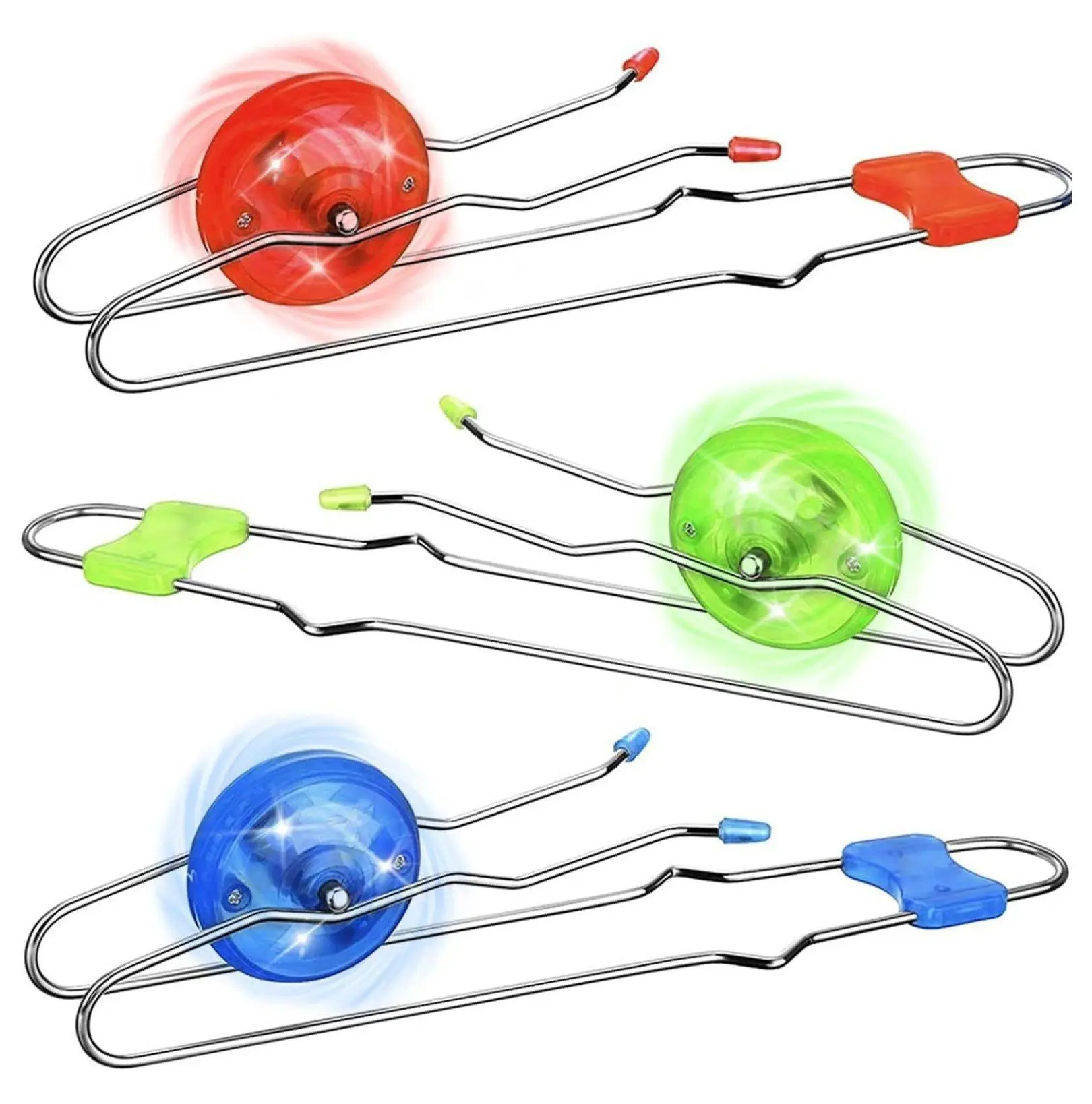 3-Pack Light-Up Magnetic Yoyo Set - 2.5 in Diameter, Child-Safe Materials, Easy Manipulation, Boosts Dexterity/Holidays Gifts, Encourages Creativity for Kids Ages 3+ (Classic Trick Yoyo, Party Favors)