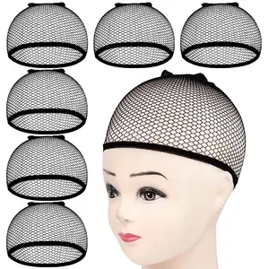 6 wig cap non slip black mesh net caps for women men weaving hair close end fishnet