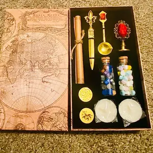 Wax Melt Letter Seal Vintage Kit/ Wax Seal Kit with quill pen included