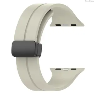 Adjustable Magnetic Foldable Apple Watch Band (Band Only), Smartwatch Replacement Strap Compatible with iWatch Series 9, 8, 7, 6, 5, 4, and SE, Secure Comfortable Design for Everyday Wear