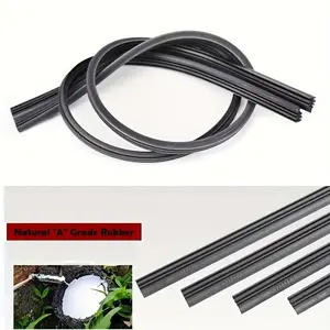 2 Pieces Car Boneless Wiper Rubber Strip 70cm/27.6 "Car Replacement Parts Windshield Wiper Core 65cm/25.6" Replacement Rubber Strip